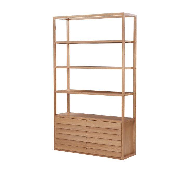 Shutter Bookshelf 125*39*210 Nat/Walnut