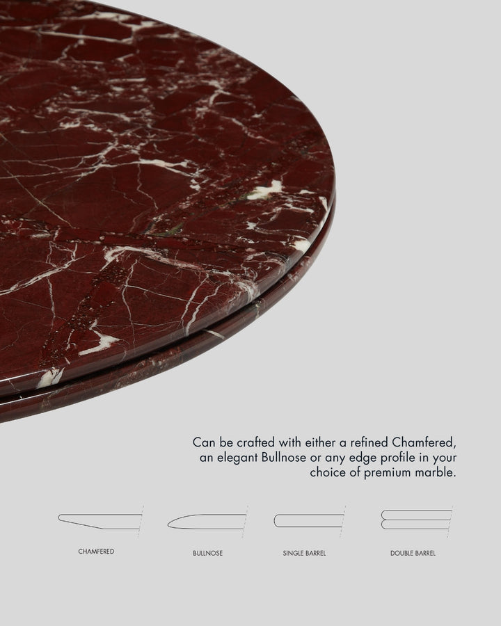 Stealth Grid Marble-Top Dining Table - Dome