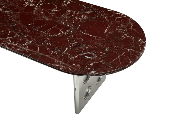 Stealth Grid Marble-Top Dining Table - Dome