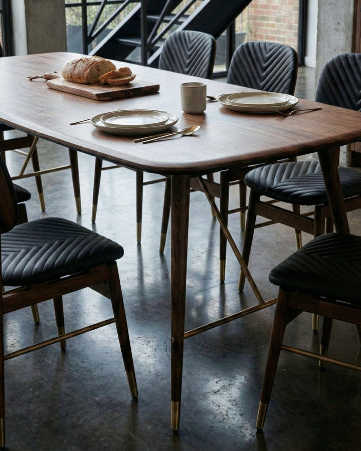 Volta Dining Table 160*90*75Cm Solid Nat/Walnut